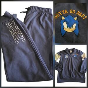 Sonic the Hedgehog Gotta Go Fast Varsity 2 Pc Track Set Boy SZ 7 Jumpsuit